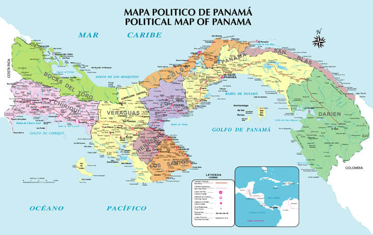 politisch karte von panama